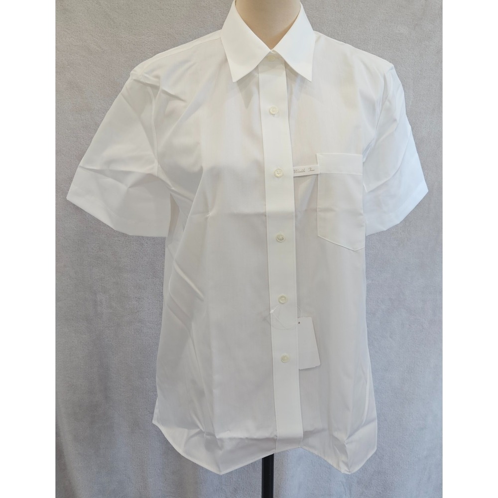 VTG Foxcroft White Oxford Button Down Shirt Size 10 Deadstock Y2K Short Sleeve